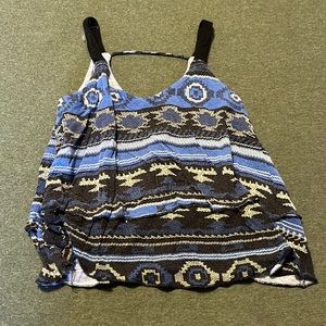 Blue and black d2l tank top